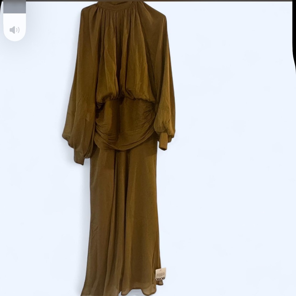 ASOS design high neck drape chiffon maxi dress with neck tie - Picture 5 of 8